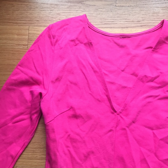 Pink long sleeve midi dress - Picture 4 of 5